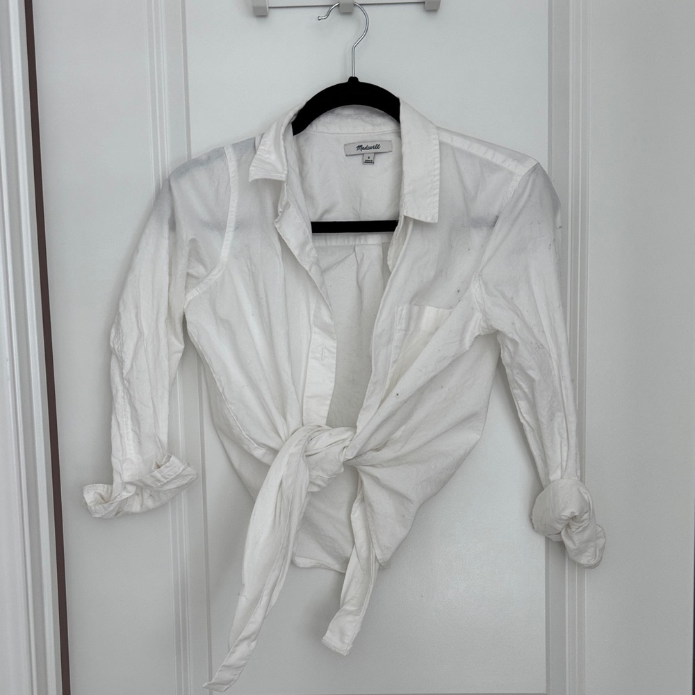 Madewell White Button-Up Shirt